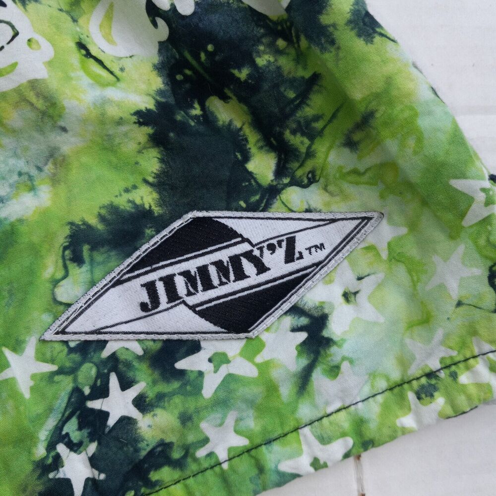 Vintage Jimmy'Z Tie Dye Swim Trunks-Large-Stars-Drawstring-Pockets-4" Inseam - Picture 4 of 8